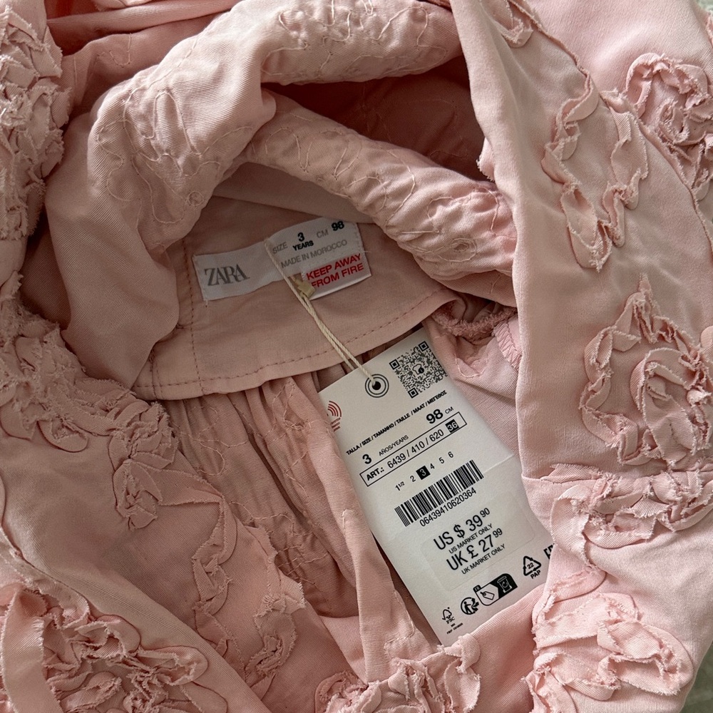 Zara Pink Kids Dress size 3 - Picture 3 of 3